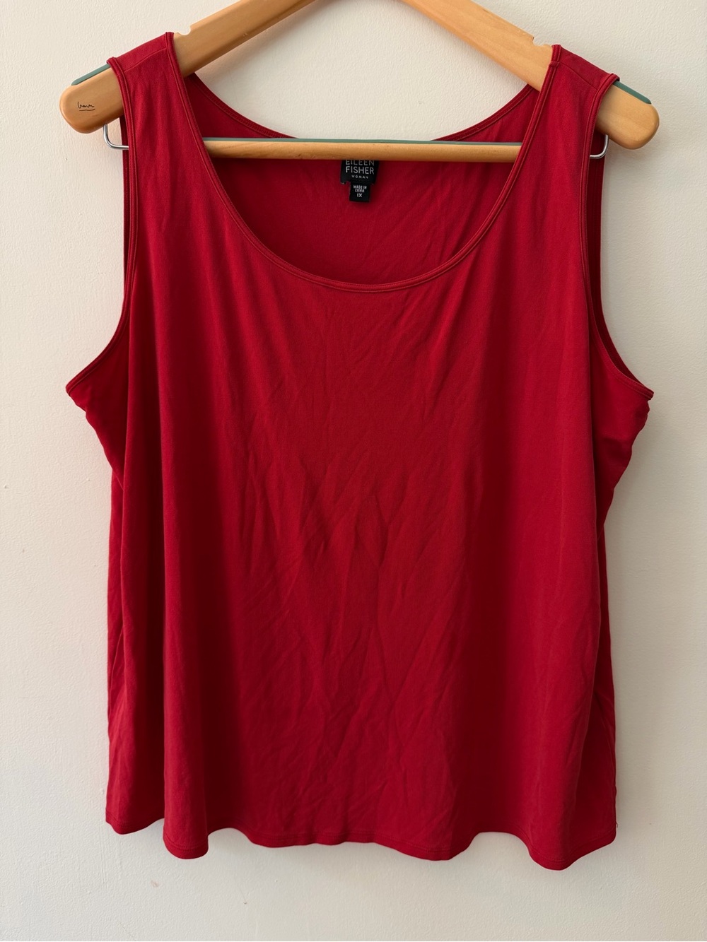 Eileen Fisher Women's Sz 1X 100% Silk Tank Top Red Capsule Base Layer Lagenlook